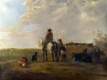 欧洲12-19世纪油画四_CUYP, Aelbert - A Landscape with Horseman, Herders and Cattle